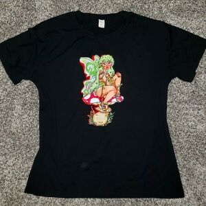 Fairy on A Mushroom| Trippy Hippie Graphic Tee